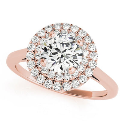 Lab Grown Round Diamond Halo Engagement Ring