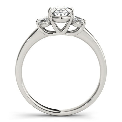Luxury! DE/VS 2.00CT Lab Grown Oval Cut Diamond Trilogy Engagement Ring Platinum