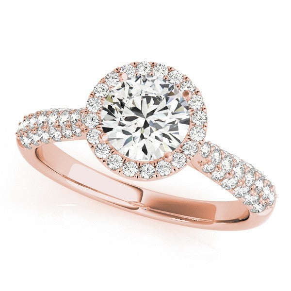 Lab Grown Round Diamond Halo Engagement Ring 