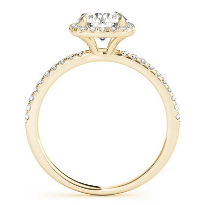 Lab Grown Round Diamond Halo Engagement Ring 