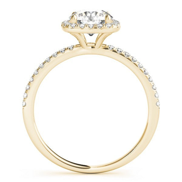 Lab Grown Round Diamond Halo Engagement Ring 