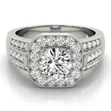 Lab Grown Round Diamond Halo Engagement Ring