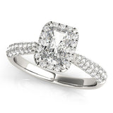 Lab Grown Emarald Diamond Halo Engagement