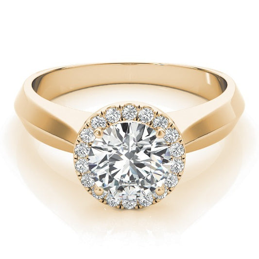 Lab-Grown Diamond Halo Engagement Ring in 18K Yellow Gold 