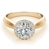 Lab-Grown Diamond Halo Engagement Ring in 18K Yellow Gold 
