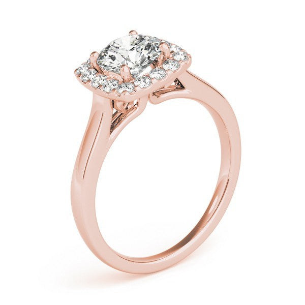 Lab Grown Round Diamond Halo Engagement Ring