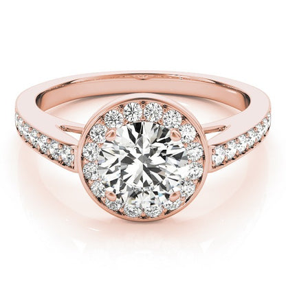 Lab Grown Round Diamond Halo Engagement Ring