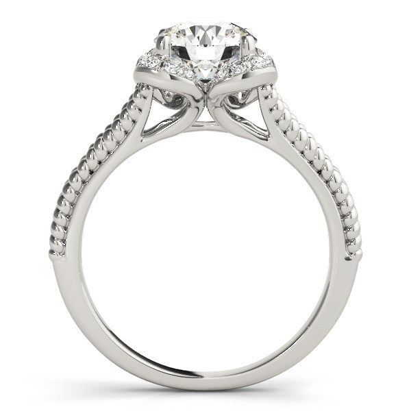 Lab Grown Round Diamond Halo Engagement Ring