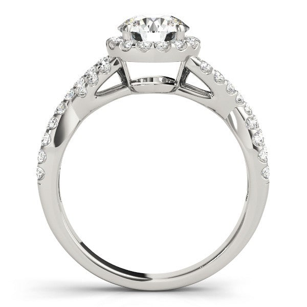 Lab Grown Round Diamond Halo Engagement Ring