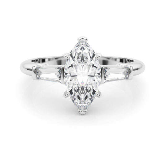 Lab-Grown Marquise Cut Diamond 3 Stone Engagement Ring