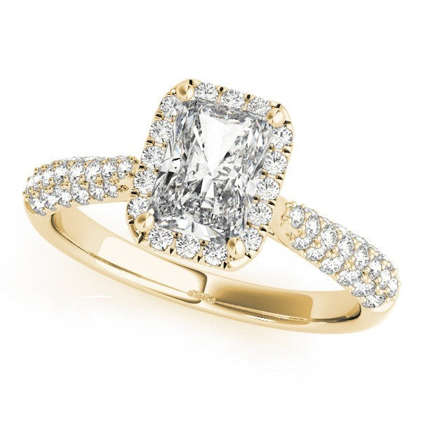 Lab Grown Emarald Diamond Halo Engagement