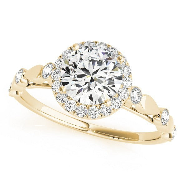 Lab Grown Round Diamond Halo Engagement Ring