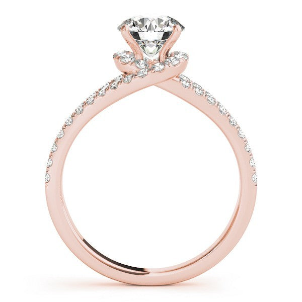 Lab Grown Round Diamond Halo Engagement Ring 18K White Gold