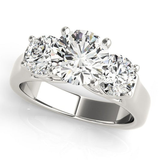 Lab Grown Platinum Diamond Three Stone Engagement Ring For Women 2CT DE/VS