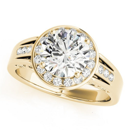 Lab Grown Round Diamond Halo Engagement Ring