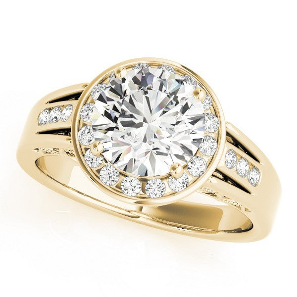 Lab Grown Round Diamond Halo Engagement Ring
