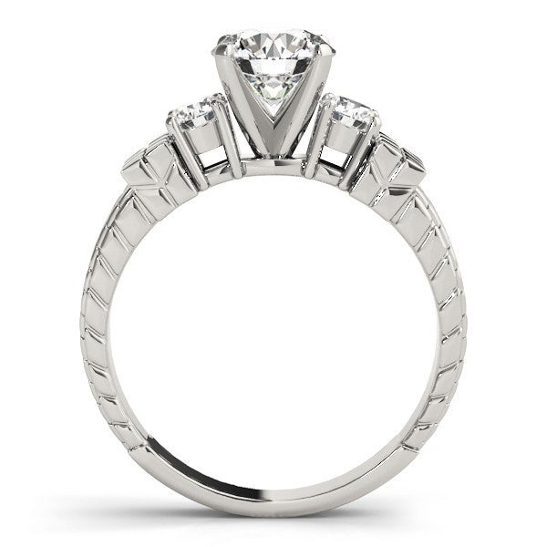 Lab Grown Round Diamond 3 Stone Engagement Ring In Platinum DE/VS 2CT