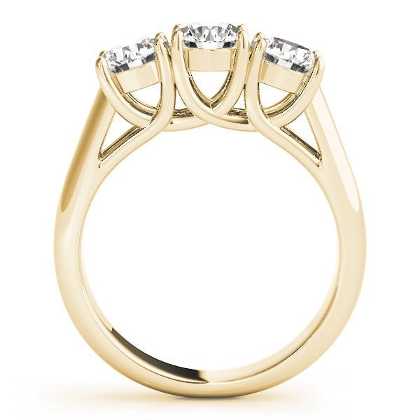 2.00Ct Claw Set Lab Grown Round Diamond 3 Stone Engagement Ring Platinum