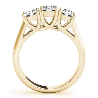 2.00Ct Claw Set Lab Grown Round Diamond 3 Stone Engagement Ring Platinum
