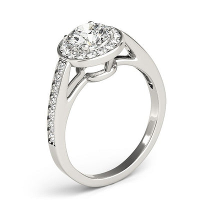 Lab Grown Round Diamond Halo Engagement Ring
