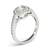 Lab Grown Round Diamond Halo Engagement Ring