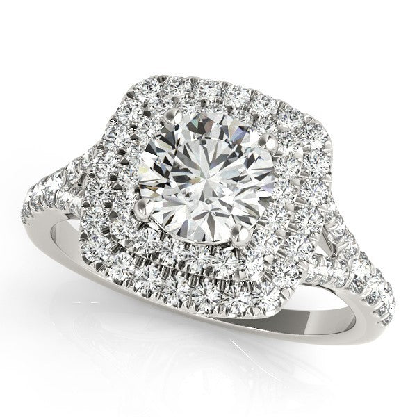 Lab Grown Round Diamond Halo Engagement Ring