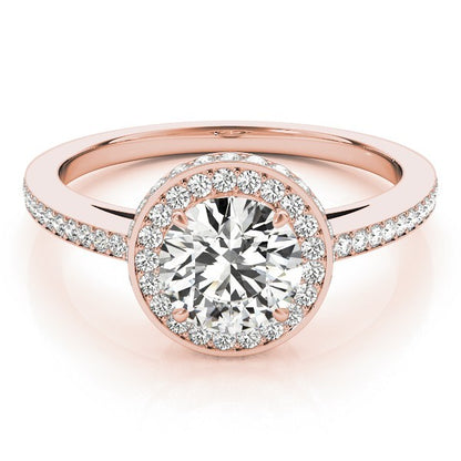 Lab Grown Round Diamond Halo Engagement Ring