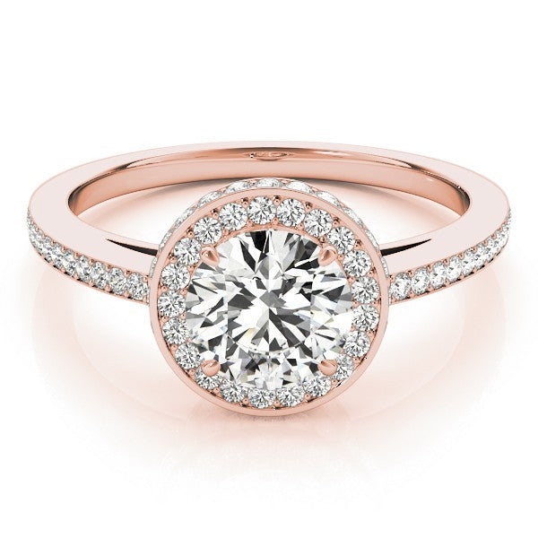 Lab Grown Round Diamond Halo Engagement Ring