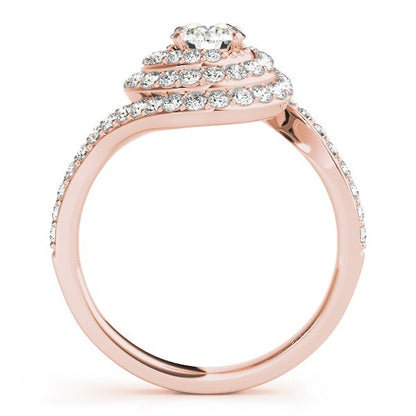 Lab Grown Round Cut Diamond Halo Engagement Ring