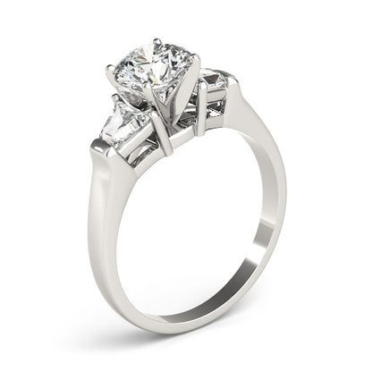 Lab-Grown Round Cut Diamond 3 Stone Engagement Ring In 18K White Gold 2.00Ct DE/VS