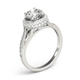 Lab Grown Round Diamond Halo Engagement Ring