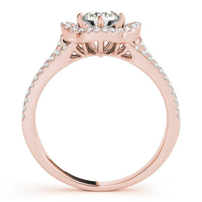 Lab Grown Round Diamond Halo Engagement Ring 