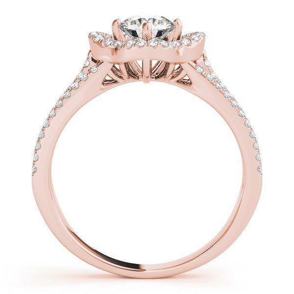 Lab Grown Round Diamond Halo Engagement Ring 