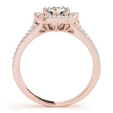 Lab Grown Round Diamond Halo Engagement Ring 