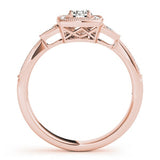 Lab Grown Round Diamond Halo Engagement Ring