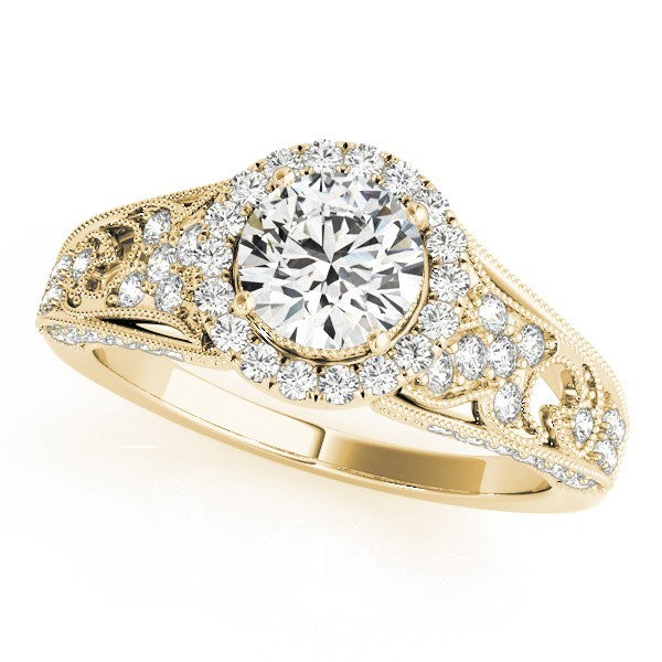 Lab Grown Round Diamond Halo Engagement Ring