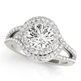 Lab Grown Round Diamond Halo Engagement Ring 