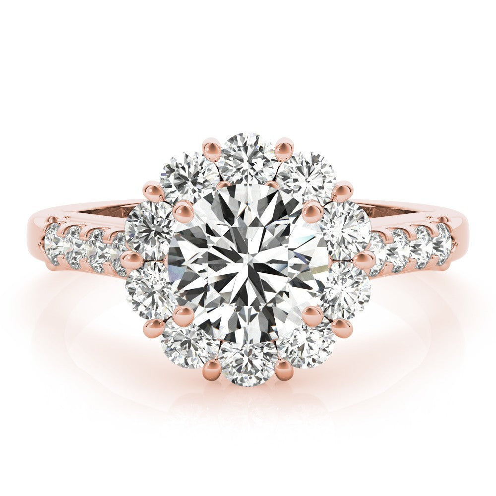 Lab Grown Round Diamond Halo Engagement Ring 