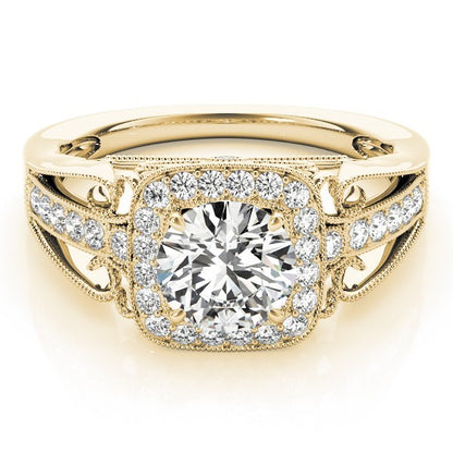 Lab Grown Round Diamond Halo Engagement Ring