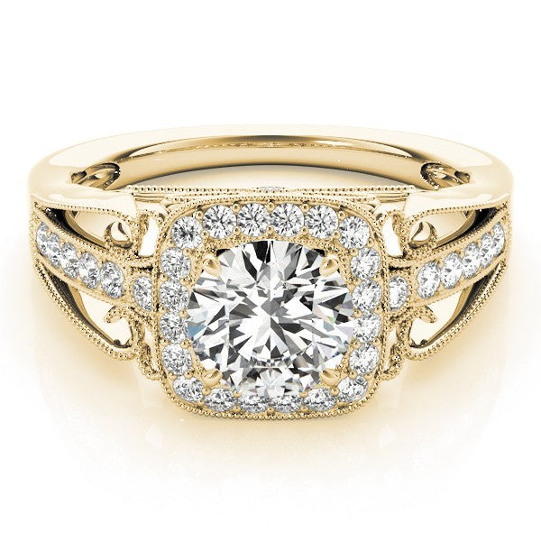 Lab Grown Round Diamond Halo Engagement Ring