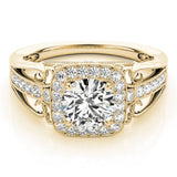 Lab Grown Round Diamond Halo Engagement Ring