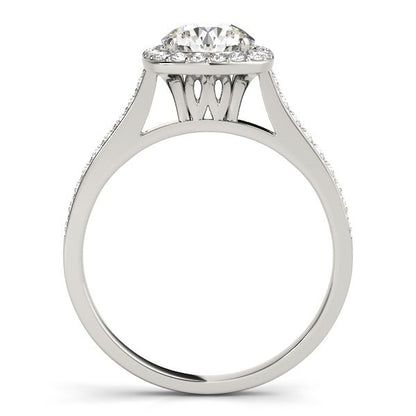 Lab Grown Round Diamond Halo Engagement Ring