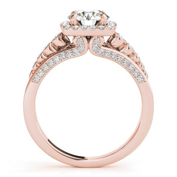 Lab Grown Round Diamond Halo Engagement Ring