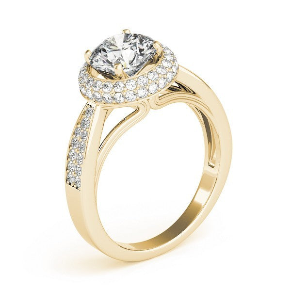 Lab Grown Round Diamond Halo Engagement Ring