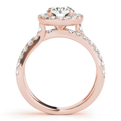 2.00 Carat DE/VS Lab Grown Round Cut Diamond Halo Engagement Ring 18K White Gold
