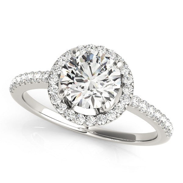 Lab Grown Round Diamond Halo Engagement Ring