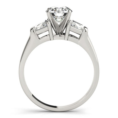 Lab-Grown Round Cut Diamond 3 Stone Engagement Ring In 18K White Gold 2.00Ct DE/VS