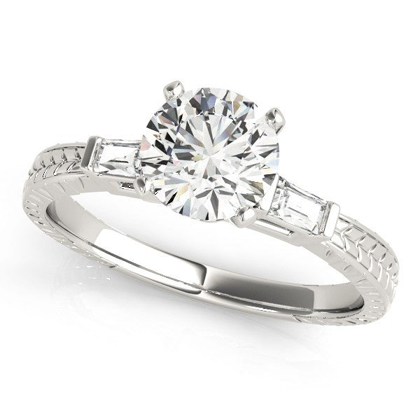 Lab-Grown Round Cut Diamond Trilogy Engagement Ring In Platinum 2CT DE/VS