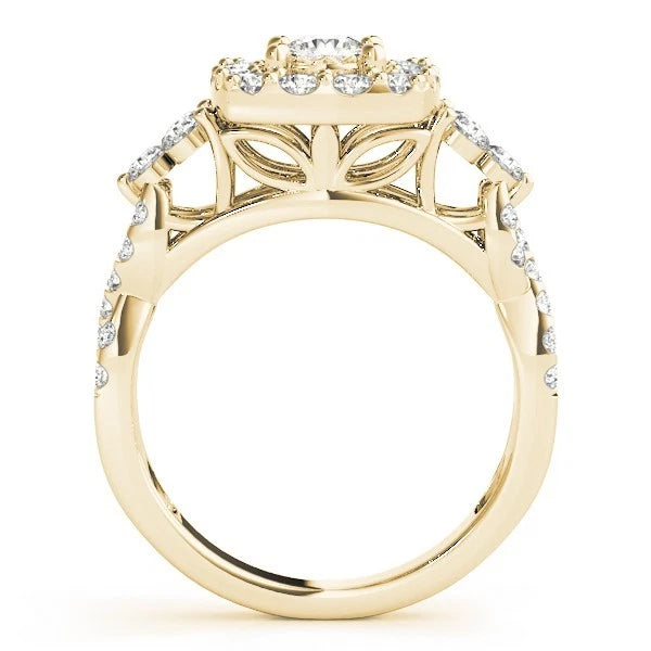 Lab Grown Diamond Halo Engagement Ring 
