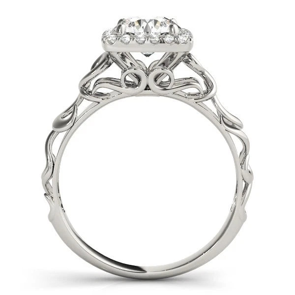 Lab Grown Round Cut Diamond 2.00Ct DE/VS Halo Engagement Ring